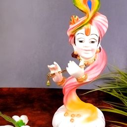 apka mart Pink & White Religious Lord Krishna Idol Showpiece-image-54