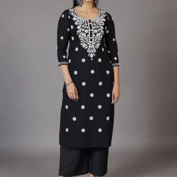 Libas Black Embroidered Kurta-image-76