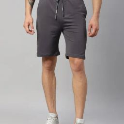 Dida Grey Polyster Regular Fit Solid Shorts-picture-32