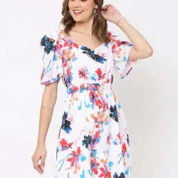 MISH White Floral Print Skater Dress-picture-29