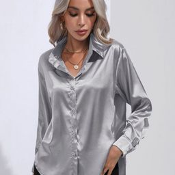 Oh Rare Women Dyed Henley Neck Extended Sleeves Pockets T-shirt-image-11