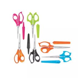 Munix M-Style Scissor with Safety Cap Assorted Stainless Steel Pointed Tip for Cutting Paper & Ribbon-image-75
