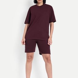 HEATHEX Pure Cotton Oversized Short Sleeved T-Shirt & Shorts Co-Ord Set-picture-51