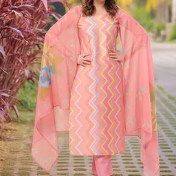 Anni Designer Women Chevron Printed Kurta with Trousers & Dupatta-picture-36