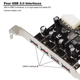 LOTA USB 3.0 PCIe Card 4-Port SuperSpeed 5 Gbps Data Transfer Rate for Desktop PC, MST-1469-LT image 2