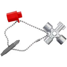 Knipex 00 11 02 Control Cabinet Keys for all standard cabinets and shut-off systems Red and Siler image 2