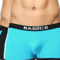 BASIICS by La Intimo Sky Blue & Black Striped Trunks (Pack of 2)-picture-29