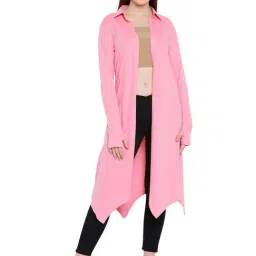 Hypernation Pink Cotton Shrug-image-44