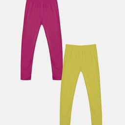 KiddoPanti Girls Pack Of 2 Ankle Length Leggings-image-54