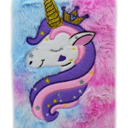 Asera Unicorn Theme Fur Plush Diary - Multicolour-11