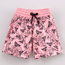 Doreme Knee Length Cotton Shorts Abstract Print - Blossom Pink-image-76