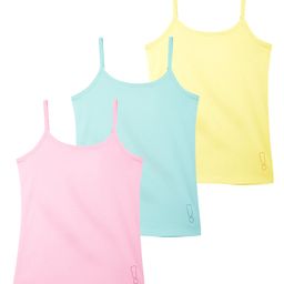 Plan B Pack Of 3 Sleeveless Exclamation Mark Print Camisoles - Yellow Peach Lavender-image-71
