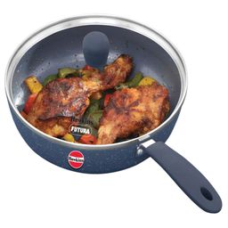 Hawkins Ceramic Nonstick Frying Pan 24 cm Diameter Induction Fry Pan with Glass Lid Granite - Black-11