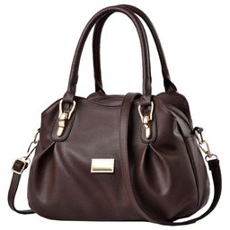 SYGA Women's Bags Soft Leather Middle-Aged And Elderly Women's Bags Single Shoulder Crossbody Bag(Brown)-image-58