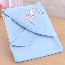 Simply Interlock Knit Bath Towel with Teddy & Text Print L 80 x B 80 cm - Light Blue-picture-8