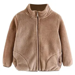 Babymoon Fleece Full Sleeves Solid Jacket - Light Brown-picture-0