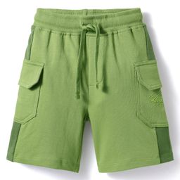Babyhug Terry Knit Mid Thigh Length Cut & Sew Adventure Text Printed Shorts With Side Pockets - Green-image-41