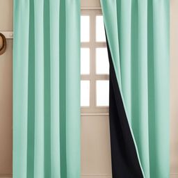 HOMEMONDE Green 2 Pieces Black Out Window Curtains-picture-5