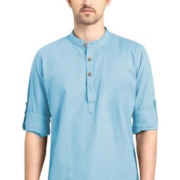 EdinWolf Men Solid Daily Cotton Short Kurta-image-74