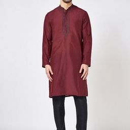 indus route by Pantaloons Men Thread Work Kurta-34
