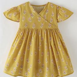 Xsole Girls Floral Printed Flared Sleeve Fit & Flare Dress-image-54
