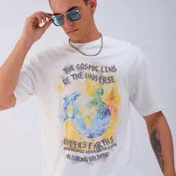 The Indian Garage Co Men Printed Raw Edge Boxy T-shirt-image-58