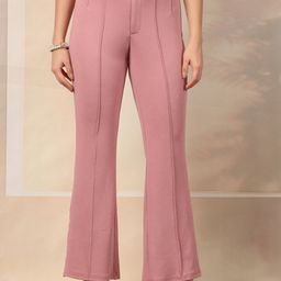 aayu Women Relaxed Flared High-Rise Pleated Trouser-image-98