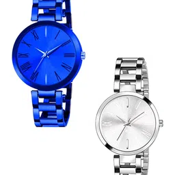 THE SHOPOHOLIC Women Pack Of 2 Bracelet Style Straps Analogue Watch TNR-BL-SIL-picture-19