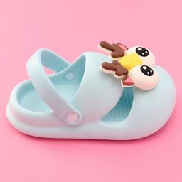 Oh! Pair Clogs with Back Strap Closure & Reindeer Applique - Blue image 4
