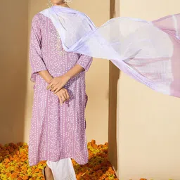BANDIA Women Bandhani Printed Regular Gotta Patti Pure Cotton Kurta with Trousers & With Dupatta-picture-7