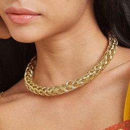 Anouk Gold Plated & Spiral Floral Shaped Hasli contemporary Necklace-14