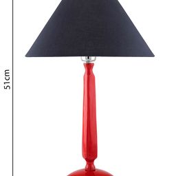 Homesake Red & White Solid Handcrafted Table Lamp with Shade image 2