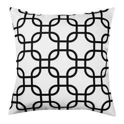 SEJ by Nisha Gupta Black & White Set of 8 Printed 16'' x 16'' Square Cushion Covers image 5