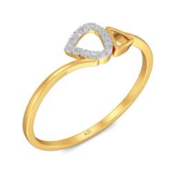 Joyalukkas 18k Yellow Gold & Diamond Triangle-shape Ring for Women-image-72
