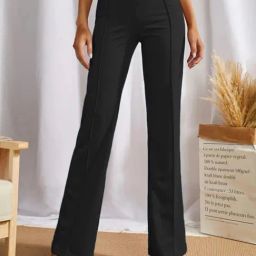 Odette Black Solid Trousers-image-69