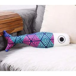 STITCHNEST Blue Velvet Snapper Shaped Cushion-image-47