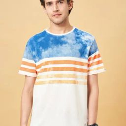 People by Pantaloons Classic Blue Cotton Regular Fit Printed T-Shirt-image-45