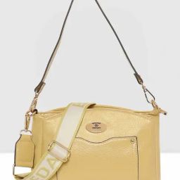 Esbeda Yellow Solid Medium Shoulder Handbag-image-9