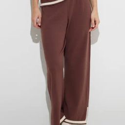 Wunderlove by Westside Brown Slit-Detailed Mid-Rise Lounge Pants-picture-44