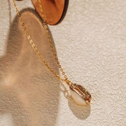 AQUASTREET18K Gold Plated Waterproof Anti-Tarnish Cowrie Shell Pendant Necklace-31