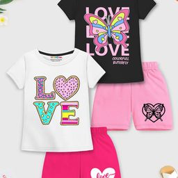 YK X Trampoline Girls Printed T-shirt with Shorts-image-38