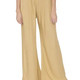 N-Gal Beige Flared Fit Palazzos-image-63
