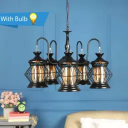 DecorativeRay Black & Gold Iron Chandeliers - Set of 1-9