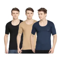 Dollar Bigboss Assorted Color Cotton Regular Fit Vests (Pack Of 3)-image-35