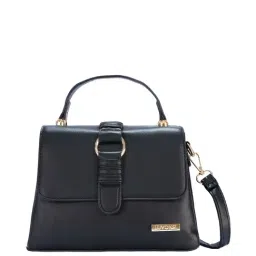 Luvoksi Black Solid Medium Satchel Handbag-image-12