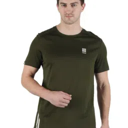 Rock.it Olive Round Neck Sports T-Shirt-image-5
