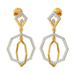Joyalukkas 18k Gold & Diamond Drop Earrings for Women-image-17