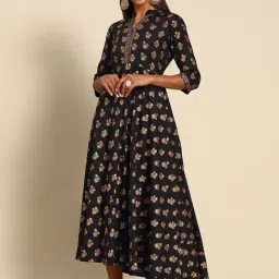 gerua by libas Libas Black Floral Print Maxi Dress-picture-13