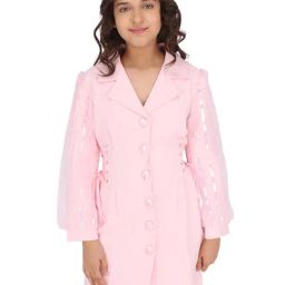Cutecumber Kids Pink Solid Full Sleeves Shirt Dress-picture-31