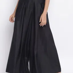 Fabindia Black Regular Fit Flared Palazzos-46